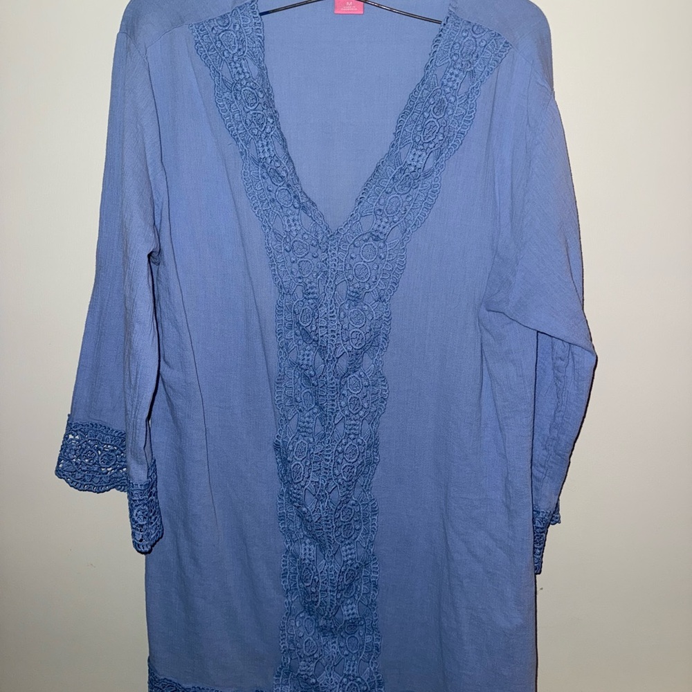 Blue Lace Trim dress